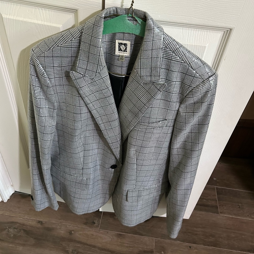 Classic Gray Plaid Blazer